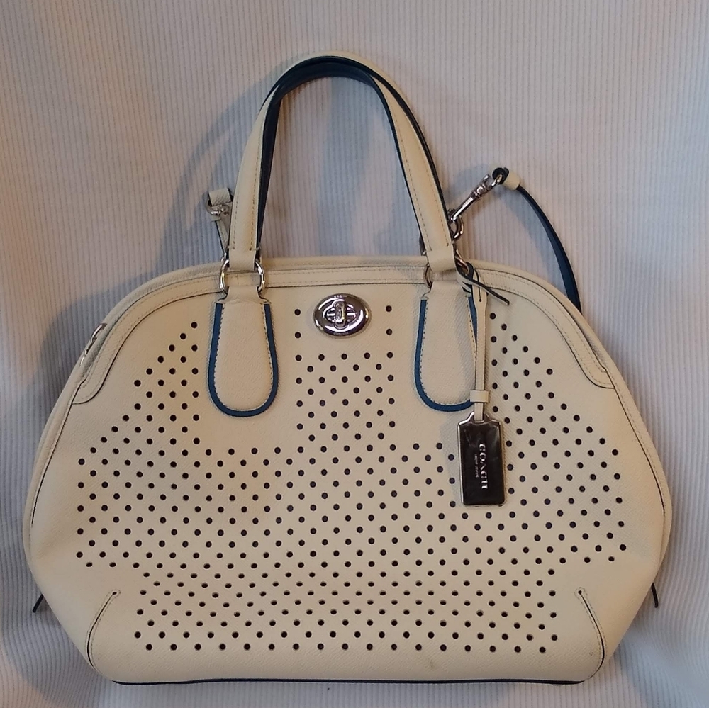 Coach large Prince Street perforated satchel NWOT